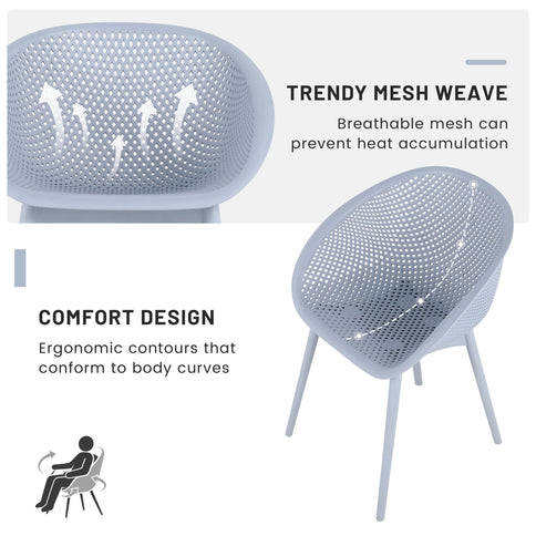 2 Piece Durable Single Chair With Hollow Out Design