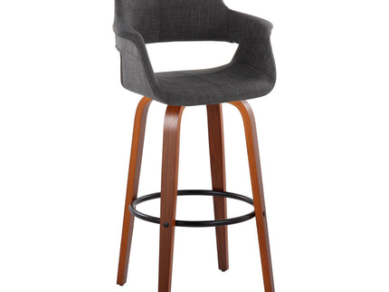Vintage Flair - Mid Century Modern Fixed Height Barstool With Swivel With Round Footrest (Set of 2)