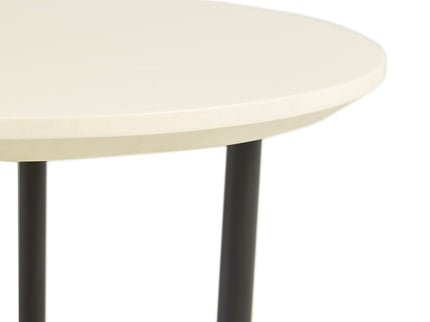 Oval End Table - White / Natural