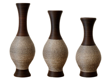 Tall Designer Floor Vase With Elegant 2 Tone