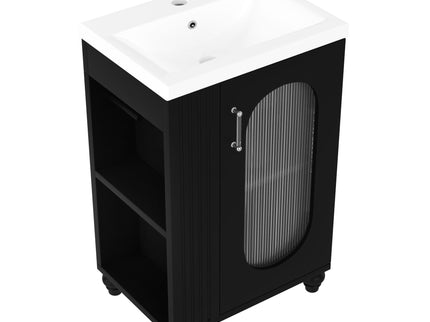 Modern Bathroom Vanity With Sink, Adjustable 2 Tier Shelf