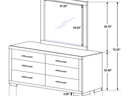 Polk - 6 Drawer Dresser With Mirror