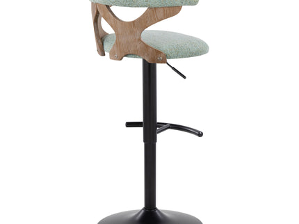 Gardenia - Contemporary Adjustable Barstool With Swivel With Rounded T Footrest (Set of 2)
