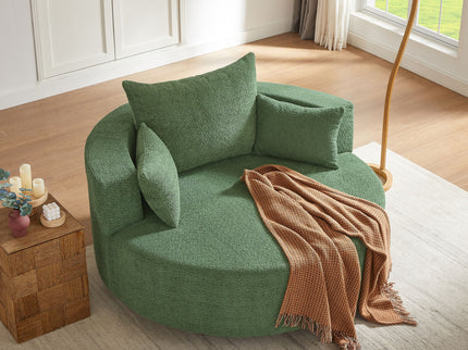 360° Swivel Accent Barrel Chair With 3 Removable Pillows For Living Room