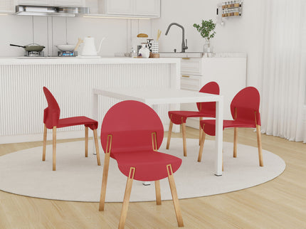 4 Piece Set Of Single Chairs With Long Table