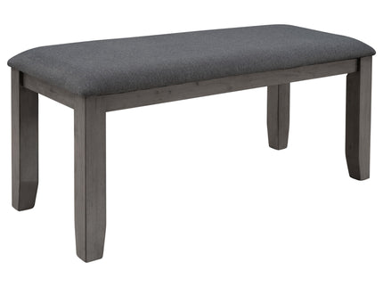 Dining Set For 6, Upholstered Chairs, Includes Table, 4 Chairs, And 2 Person Bench - Gray