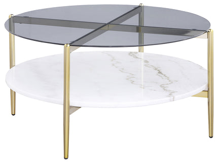 Jackel - 2 Piece Round Coffee And End Table Set - Gold
