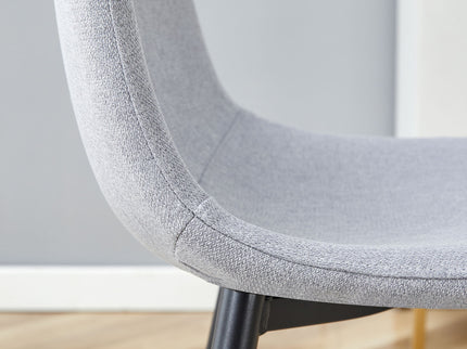 Modern Medieval Style Cushioned Side Chairs Set With Metal Legs For Kitchens