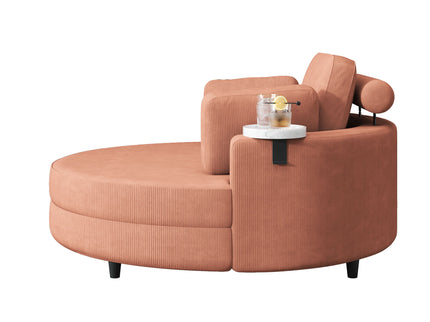 Sofa With Two Throw Pillows And A Waist Pillow With An Extra Tray For Comfortable Seating In Small Apartment Bedrooms