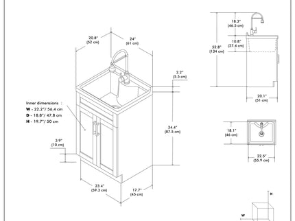 Hennessy - Deluxe Laundry Utility Sink And Cabinet