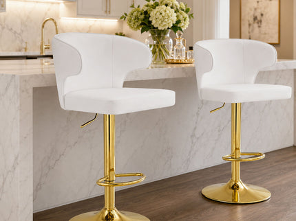 Adjustable Swivel Bar Chair With High Back Support