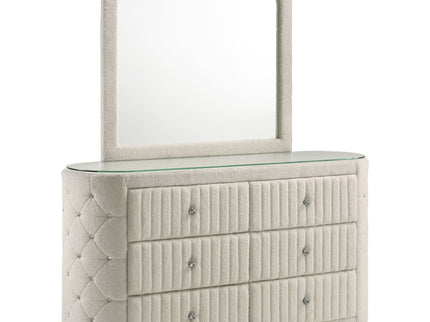 Santiago - 6 Drawer Dresser With Mirror - Ivory