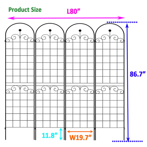 Metal Garden Trellis For Climbing Plants Outdoor Rustproof Plant Support Rose Trellis Netting Trellis