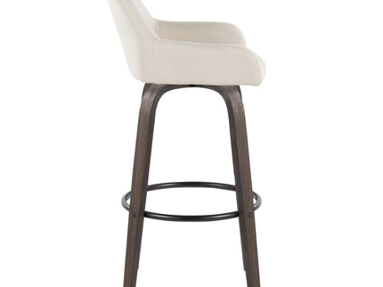 Daniella - Contemporary Fixed Height, Barstool With Swivel With Round Footrest (Set of 2)