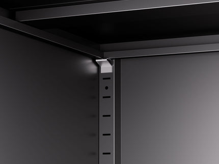 Heavy Duty Storage Cabinet With Lock, 2 Door File Cabinet With 2 Adjustable Shelves - Black