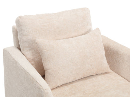 Modern Mid Century Wood Frame Armchair With Tufted Design