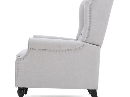 Armchair Recliner With Pushback Mechanism And Wingback Design