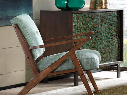 Lounge Chair With Tufted Upholstery And Solid Frame