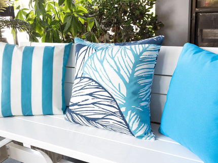 Leaf Vein Outdoor & Indoor Pillow - Indigo
