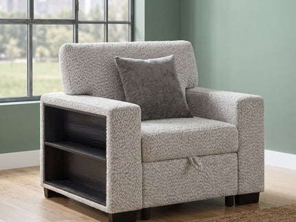 Prato - Chair With Storage And USB - Gray