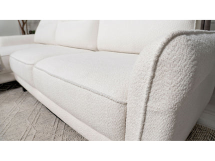 Granholm - Upholstered Curved Arm Sectional Sofa - White