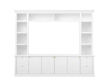 All-In-One TV Stand With Bookcase For TVs Up To 70"