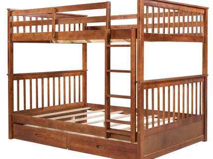 Bunk Bed With Ladders And 2 Storage Drawers