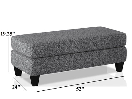 Ottoman With Plush Seat Living Room Furniture - Gray