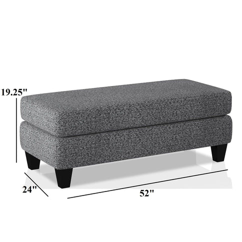 Ottoman With Plush Seat Living Room Furniture - Gray