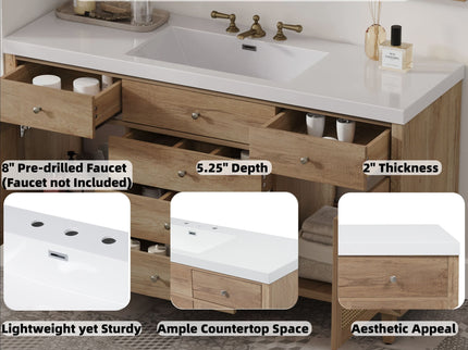 Modern Bathroom Vanity With Sink, Soft Close Drawers