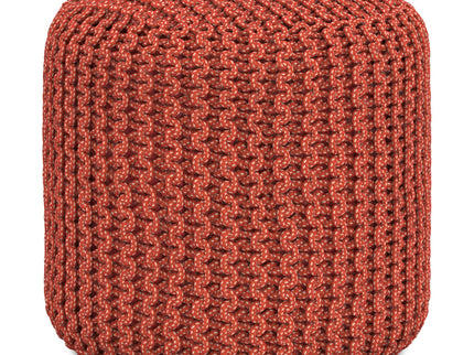 Wynne - Round Knitted Outdoor / Indoor Pouf - Orange