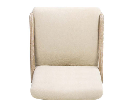 Arizona - Solid Ash Upholstered Counter Stool With Rope Detail - Creme De La Creme White