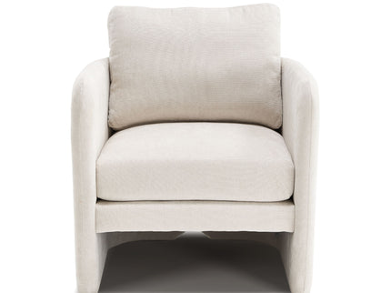 Armchair With Low Profile Curved Frame - Beige
