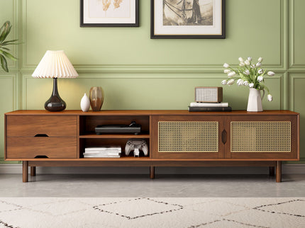 TV Stand For TVs Up To 85", Media Console With 2 Drawers - Walnut