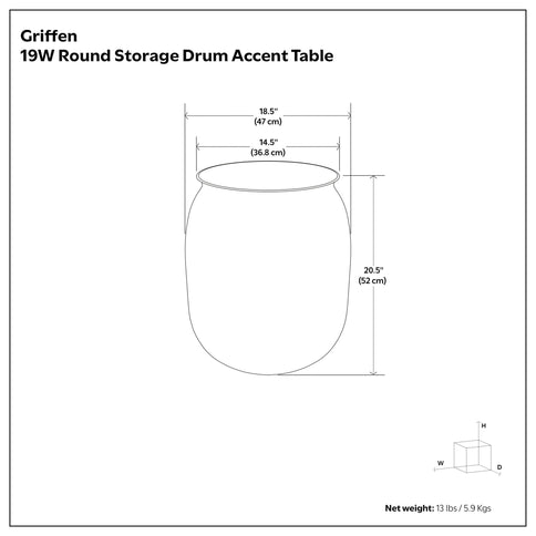 Griffen - Handcrafted Metal Storage Accent Table