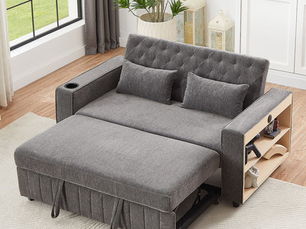 Pull-Out Sofa Bed Convertible Couch With Adjustable Backrest For Living Room