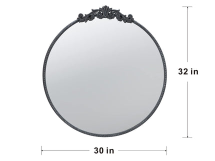 Classic Design Mirror With Baroque Inspired Frame For Bathroom, Entryway Console Lean Against Wall