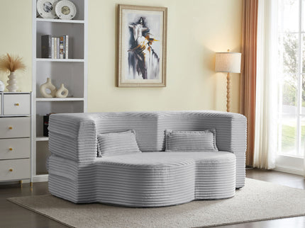Floor Convertible Sleeper Sofa Bed With 2 Pillows