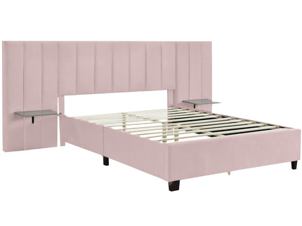 Upholstered Platform Bed With Big Headboard