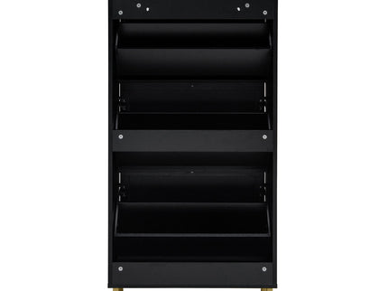 Modern Rattan 3 Door Shoe Rack Cabinet For Entryway