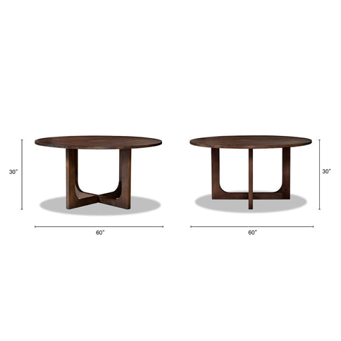 Pino - Round Dining Table - Dark Brown