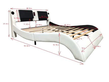Platform Bed Frame With LED Lighting, tooth Music, Vibration Massage