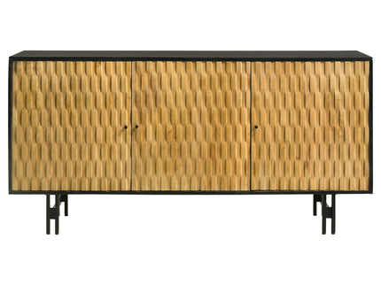 Madrid - 3 Door Accent Cabinet Doors - Natural / Black