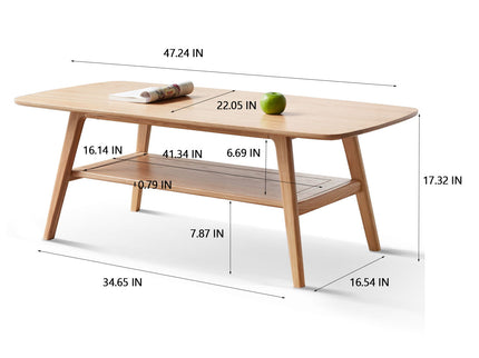 Low Coffee Table With Storage Shelf