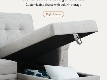Lucca - Reversible Sleeper Sectional Sofa With Storage Chaise