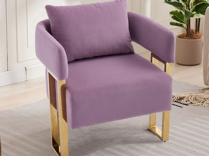 Modern Decorative Chair Teddy Fleece Upholstered And Metal Foot