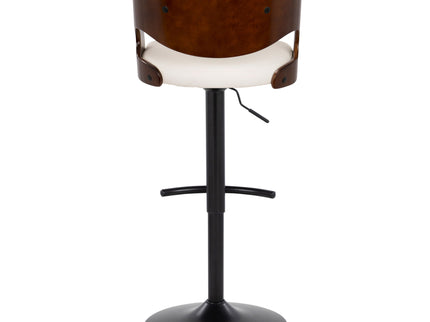 Pino - Mid Century Modern Adjustable Barstool With Swivel With Rounded T Footrest (Set of 2)