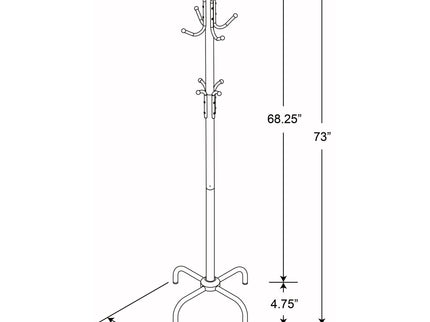 Coat Rack With 3 Tier Hooks For Entryway - Black