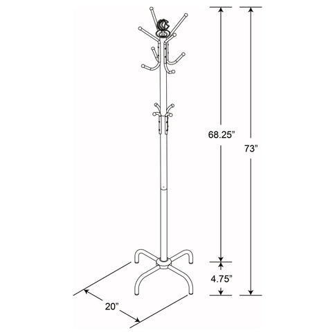 Coat Rack With 3 Tier Hooks For Entryway - Black