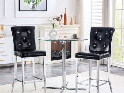 Bar Chairs & Crystal Clasp Design (Set of 2)